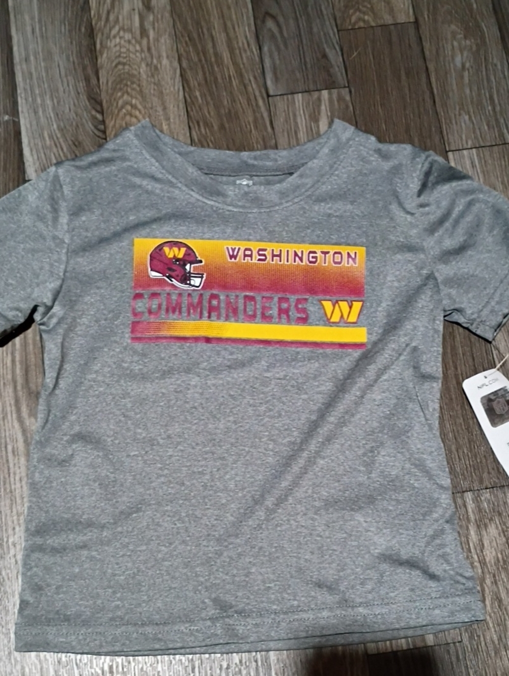 NFL Washington Commanders Gray Tee with Red and Yellow Logo